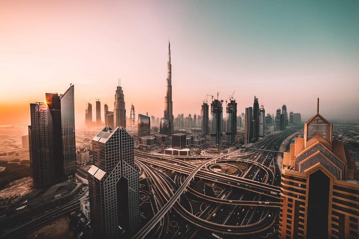 Azizi Venice, canal promenade and residential towers, Dubai South